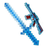 Kit Pistola Arma + Espada Compativel Com Minecraft Luz E Som