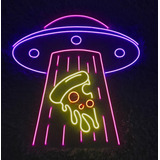 Letrero Led Neon Ovni Pizza Abduccion  Alto 50cm Luminoso