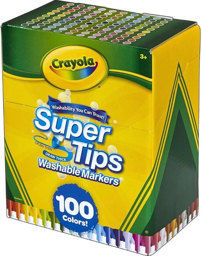 100 Plumones Crayola Originales Super Tips Lettering Lavable