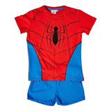 Pijama Niños Manga Corta Spiderman Disfraz Original Marvel