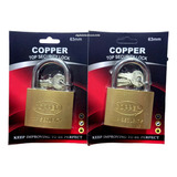 Pack De 2 Candado 63 Mm Grande + 3 Llaves Calidad Copper