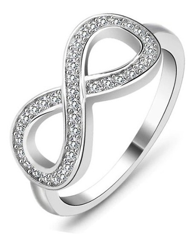 Anillo Baño Plata 925 Infinito Lujo Elegante Amor Mujer