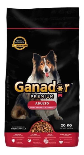 Alimento Ganador Premium Para Perro Adulto De Raza  Mediana Y Grande En Bolsa De 20kg