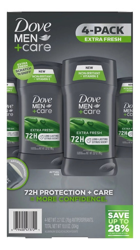 Desodorante Dove Extra Fresh 76g Pack Com 4