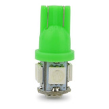 Lampara Led T10 W5w 5 Led Lampara Luz Posicion 12v Verde