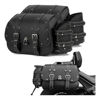 Auto-aatend Maletas Laterales Motocicleta Universal Impermeable 1 Pareja Gran Capacidad 30l Negro