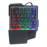 Teclado Gamer Una Mano Retro Iluminado Colores Conexión Usb