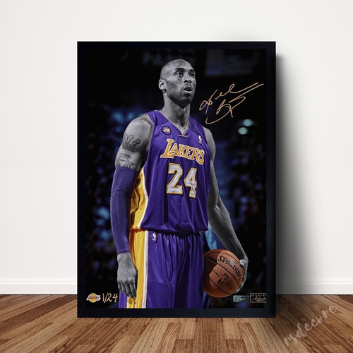 Quadro Poster Do Kobe Bryant Nba Moldura 43x33cm A3