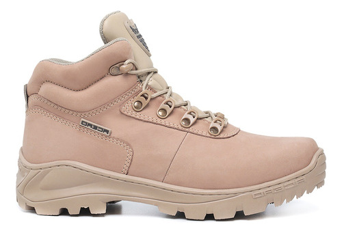 Bota Adventure Cano Curto Baixo Desert Tan Couro Areia