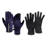 Guantes Térmicos Unisex Touch + Guantes Primera Piel Moto 