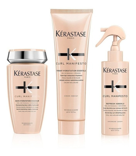 Kit Kerastase Curl Manifesto Shampo + Acondicionador + Spray