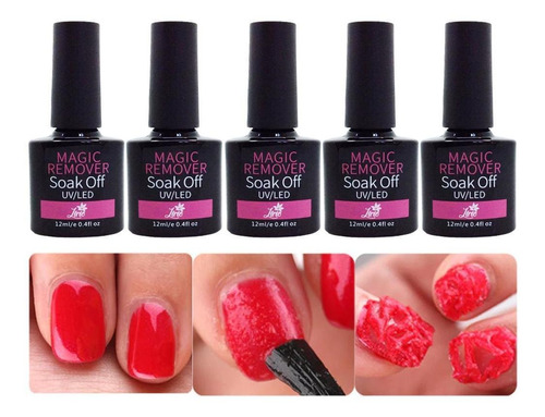 Magic Remover Esmalte Removedor Unhas Gel Lirió 05 Unidades