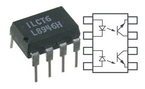 Ilct6 Optoacoplador Dual Led Transistor Ild74 Cny74-2 Mct6 