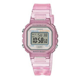 Reloj Casio De Dama Modelo La-20 Transparente Rosa