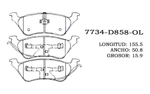 Pastilla D Freno Trasera Dodge Caravan 96-97-98-99-2000 7734 Foto 2
