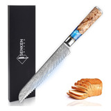 Senken - Cuchillo De Pan De Acero De Damasco  Coleccin Tsuna