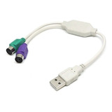 Cabo Adaptador Usb 2 Portas Ps2 P/ Teclado E Mouse 