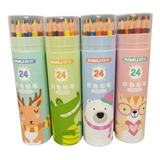 Set De Lápices De Colores Kawaii 24 Piezas Para Pintar Niños