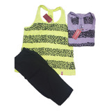 Pijama Verano Musculosa Y Capri Animal Print.negro Promesse