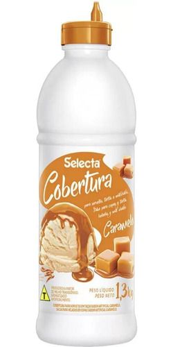 Cobertura Para Sorvete E Açai Sabor Caramelo 1.3kg Selecta