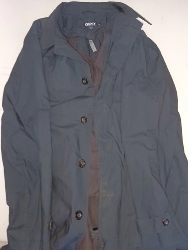 Trench Piloto Impermeable Donna Karan Azul 