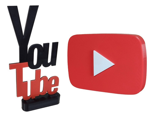 Decoração Youtube Placa E Troféu Geek Youtuber Poadcast