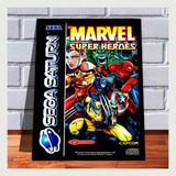 Quadro Decorativo Gamer A4 Sega Saturn Marvel Super Heroes