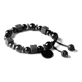 Auoy Dhof Pulsera De Protección De Obsidiana, Pulsera De Roc