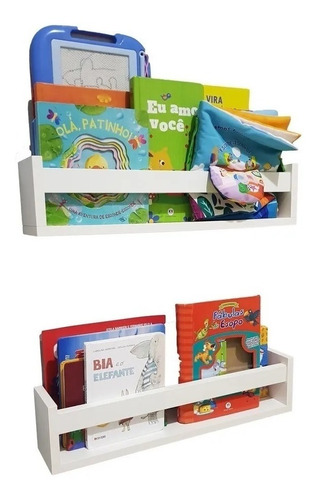 2 Nicho Organizador De Livros Para Sala Escritório 40cm