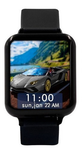 Smartwatch Scarf B57 1.3  Caixa Preta Pulseira Preta 