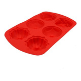 Molde Silicona Muffin X6 Cupcakes Formas - Sheshu Home Color Floresrojo