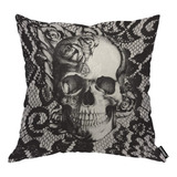 Aoyego Funda De Almohada Con Diseño De Calavera En Blanco .