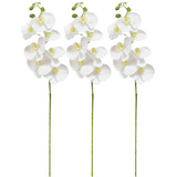 Kit 3 Orquídea Artificial Silicone Toque Real Arranjo Flores