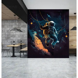 Vinilo Decorativo Foto Mural Astronauta Universo Planetas