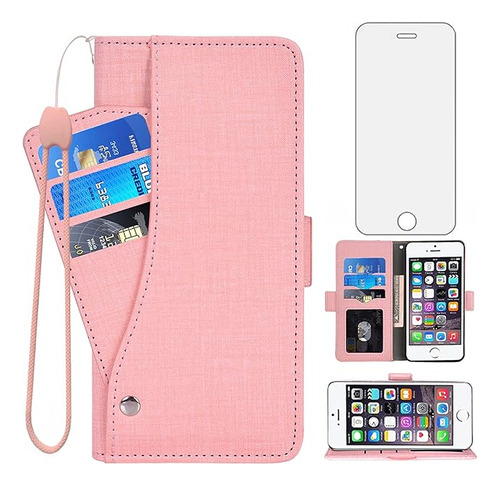 Compatible Con iPhone 5s 5 Se 2016 5se Wallet Case Protector