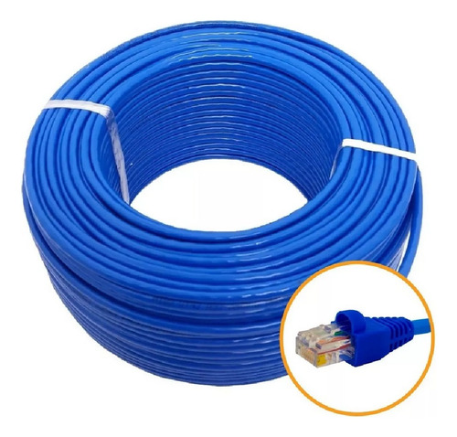 Cabo Rede Cat6 Azul 4m Giga Metros Internet Pronto Usar Uso