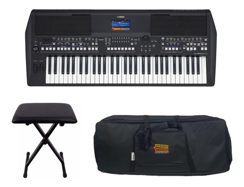 Kit Teclado Yamaha Psr Sx600 Com Banqueta E Capa