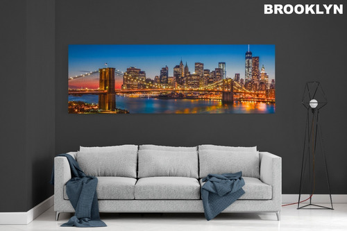 Cuadros De Ciudades 180cm X 60cm En Canvas, New York, Dubai