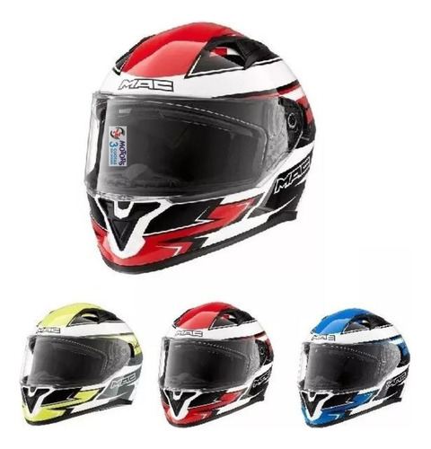 Jm Casco Moto Mac Speed 2.0 Apex Negro Rojo Doble Visor