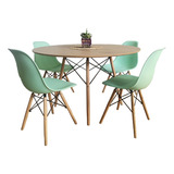 Comedor Mesa Madera 120cm + 4 Sillas Eames