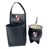  Porta Mate Ecocuero Negro Con Mate Camionero River Plate