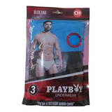 Bikini Trusa Playboy Para Hombre Pack Con 3 Colores Lisos