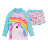 Remera Manga Larga + Short Unicornio Proteccion Solar Uv50