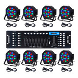 Co-z Luces Led De Escenario Dmx, 8 Unidades De 18 X 3 W Rgb.