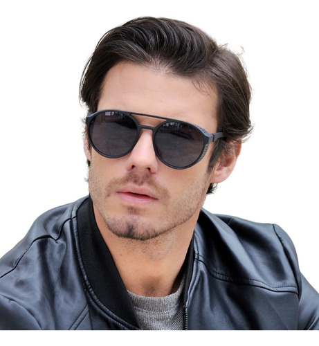 Óculos De Sol Steampunk Quadrado Masculino Boss Doha
