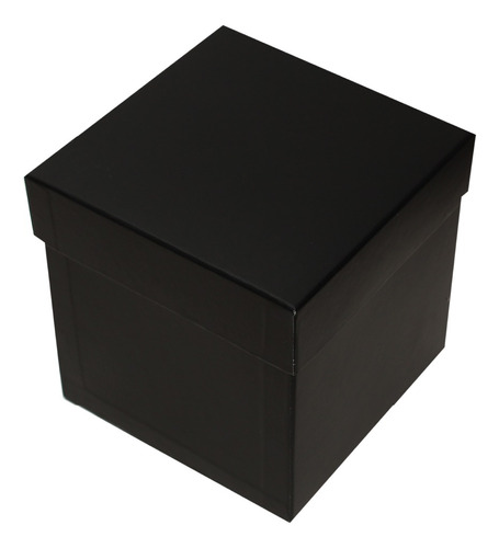 Caja Rígida Regalo Cubo Negro 15x15x15 Base Y Tapa 