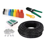Kit  Cable Red Utp Cat5e  100mexterior Doble Forro Antiagua