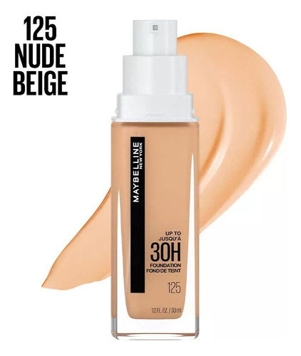 Base Líquida Maybelline Superstay Active Wear Tono 125 Nude Beige 30 Ml