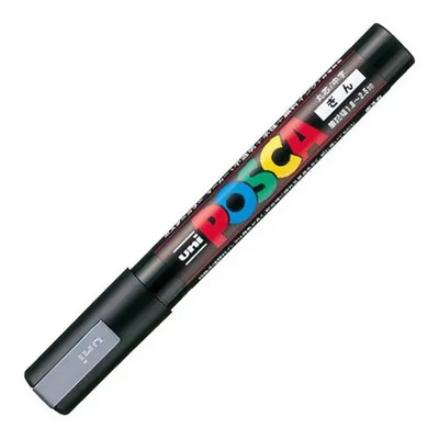 Marcadores Acrílicos Uni-ball Posca PC-5M Color Plata Multisuperficie | MercadoLibre