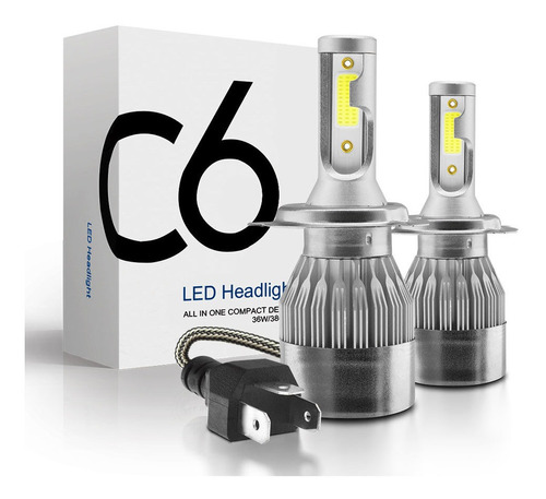 Kit De Faros Focos Led C6 H4 Hb2 9003 Alta Baja 8000lm 6000k